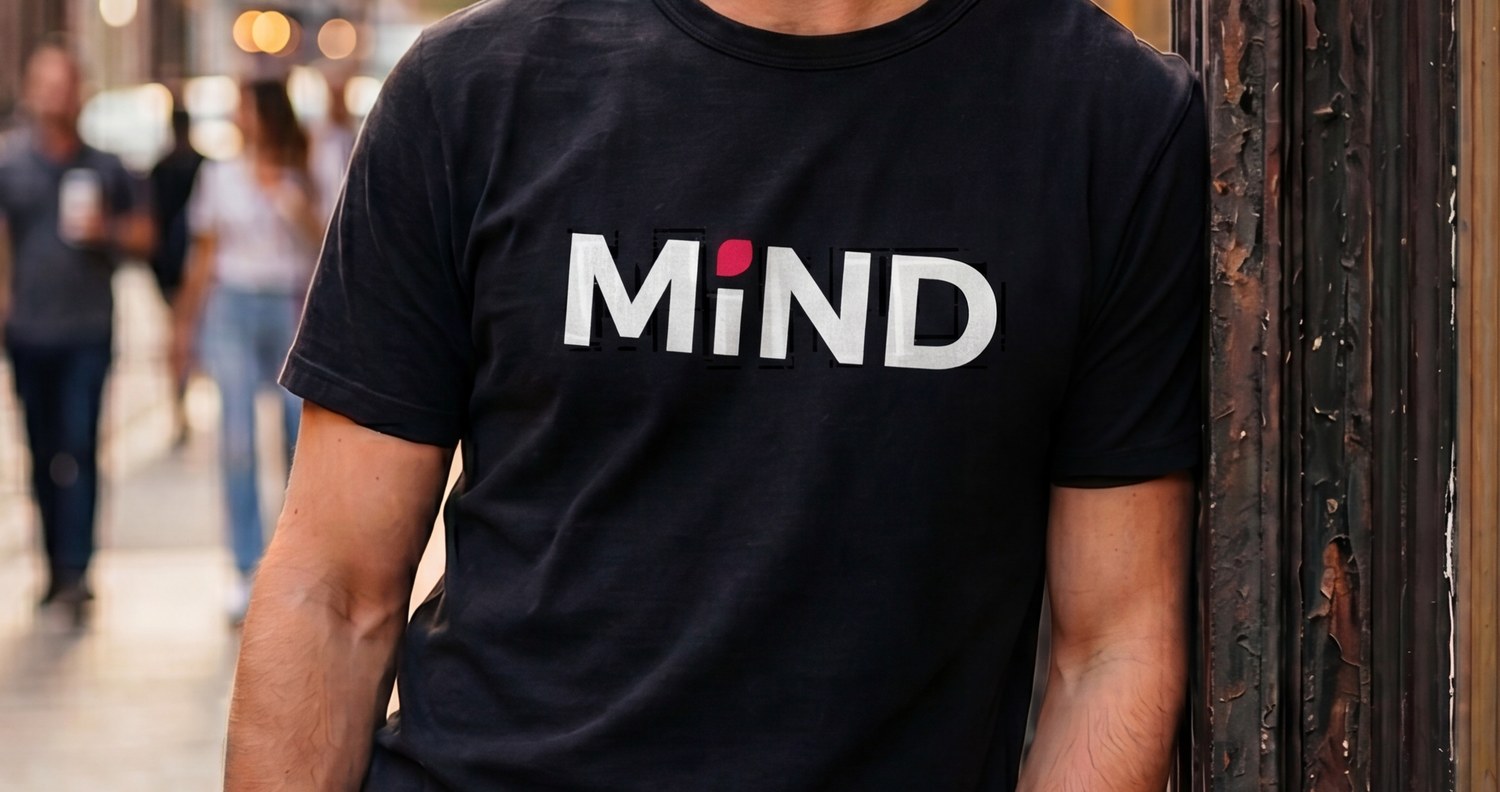 MIND. the wordmark, screen-printed.